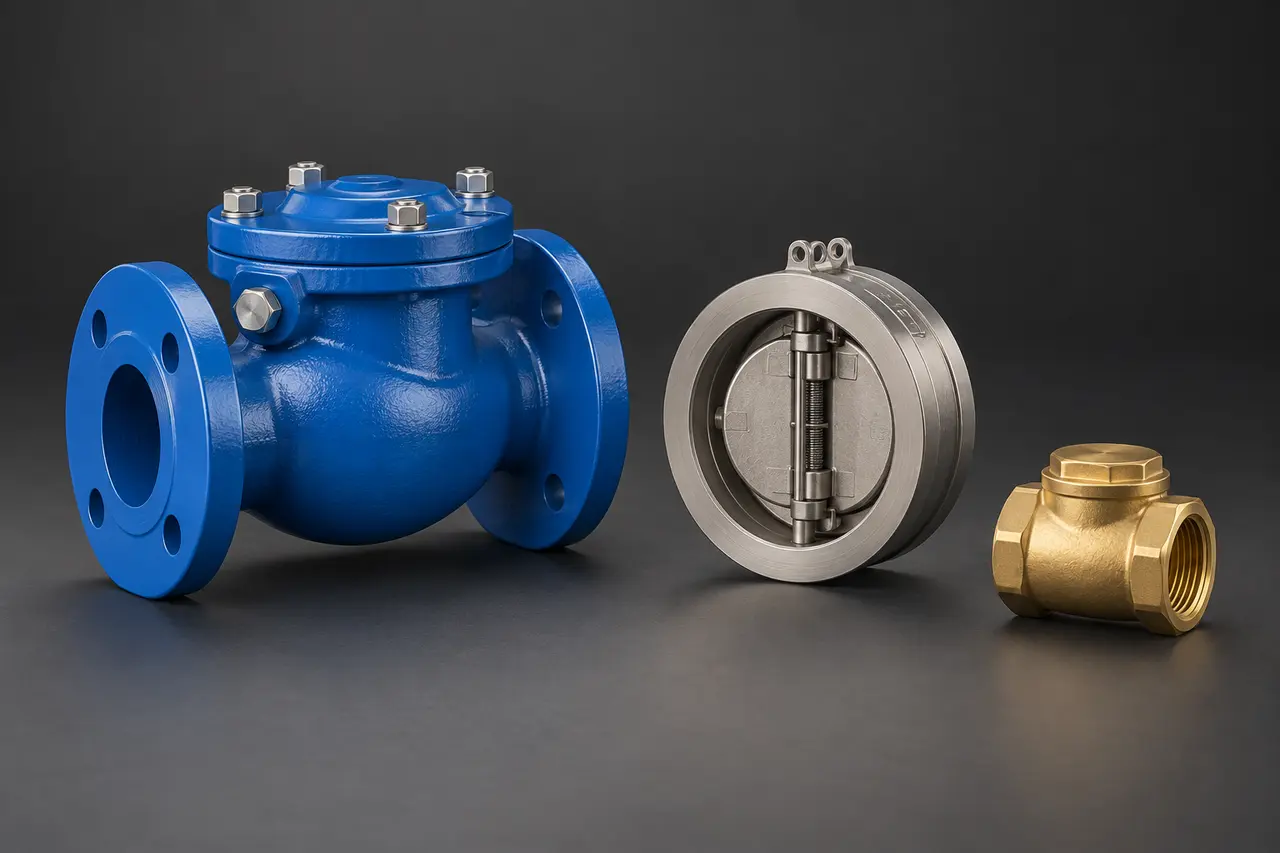 Complete swing, wafer and threaded check valves