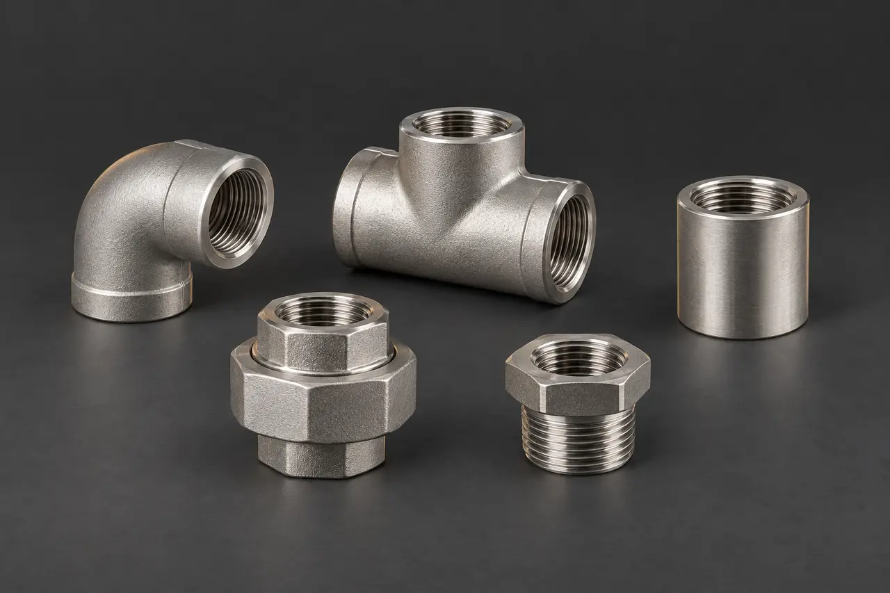 Complete stainless steel forged threaded and socket-weld fittings