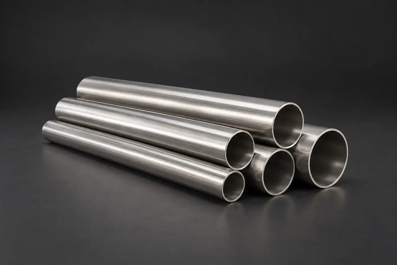 Complete bundle of satin stainless steel pipes