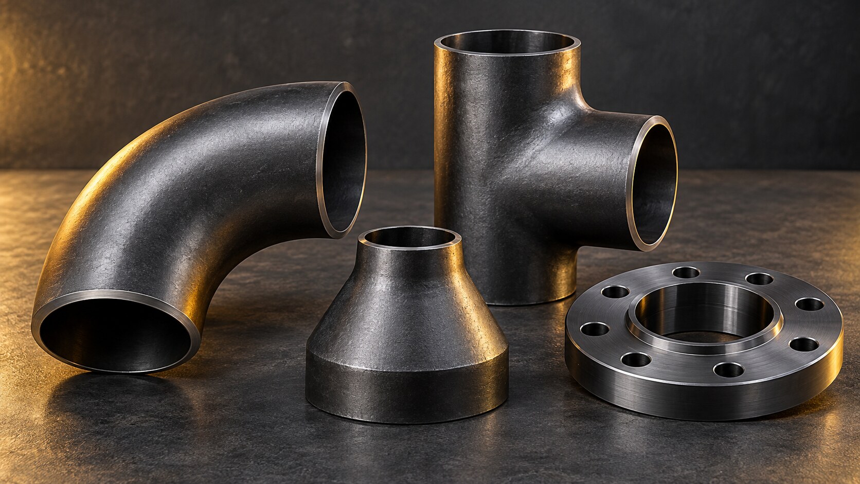 Clean carbon steel butt-weld fittings and flange